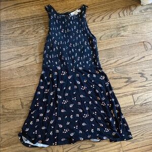 LOFT Blue Smocked Halter Sundress